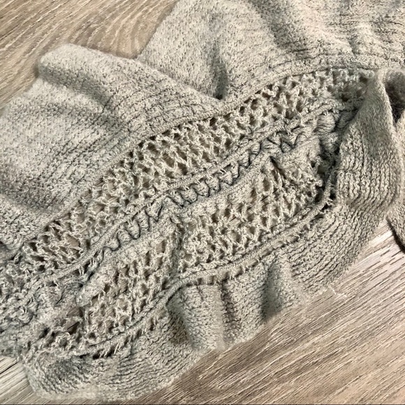 Grey Knitted Ruffle Scarf - Picture 2 of 3